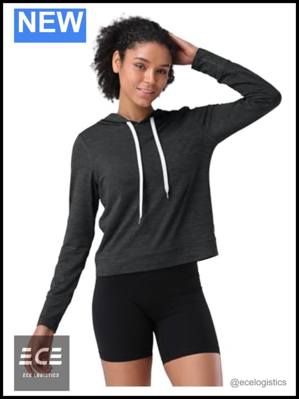 Women's Lightweight Hoodie Pullover 4-Way Stretch Gym Yoga Sweatshirt